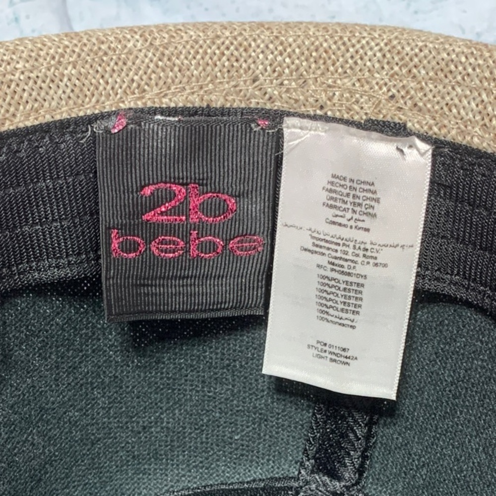 VTG 2b bebe Tan Fedora Hat with Black Band - Picture 8 of 13